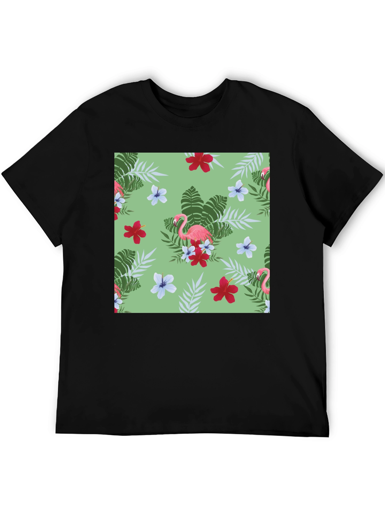 Tropical Flamingo Print T-Shirt