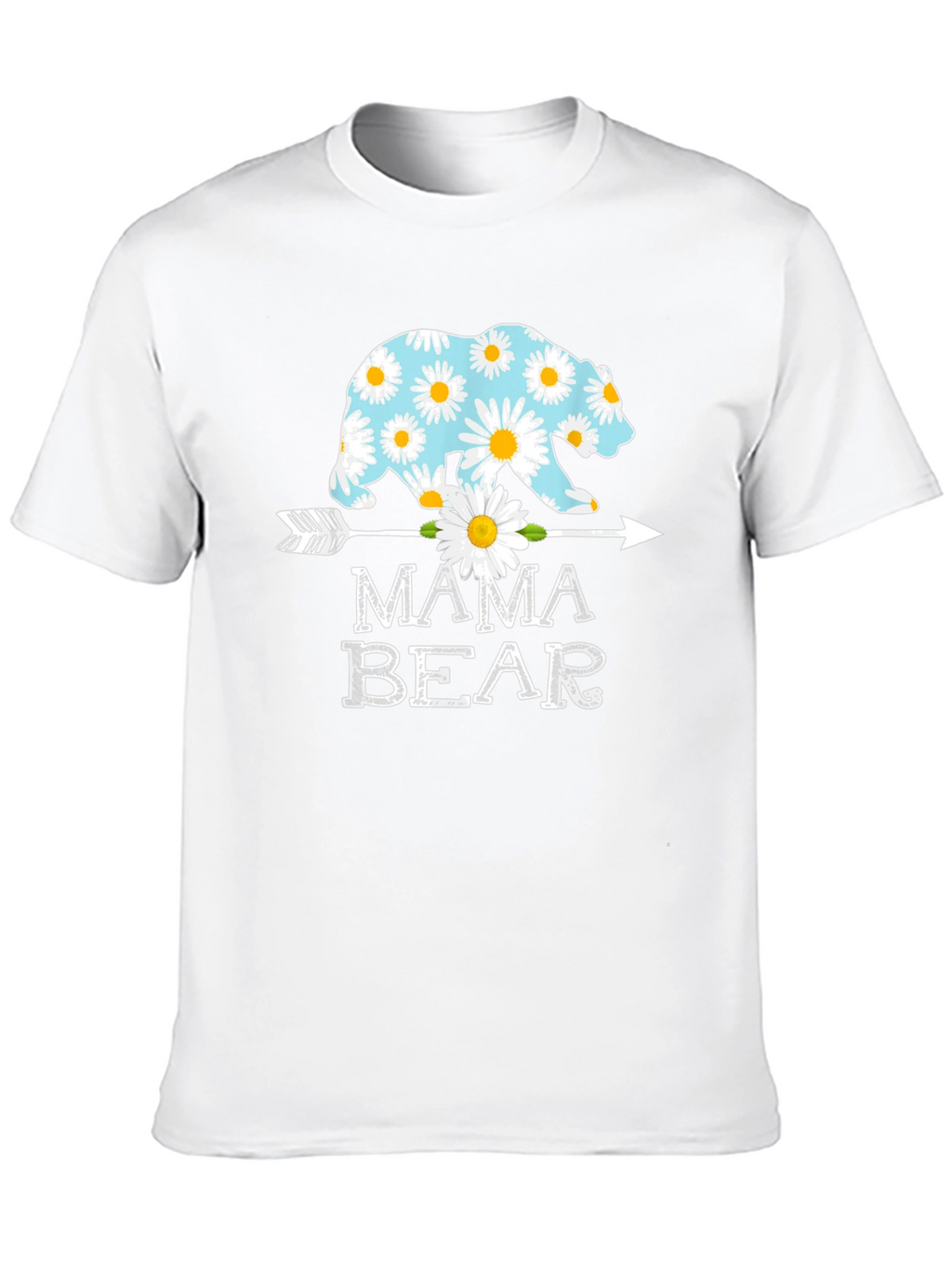 Mama Bear Graphic T-Shirt with Daisy Bear Design