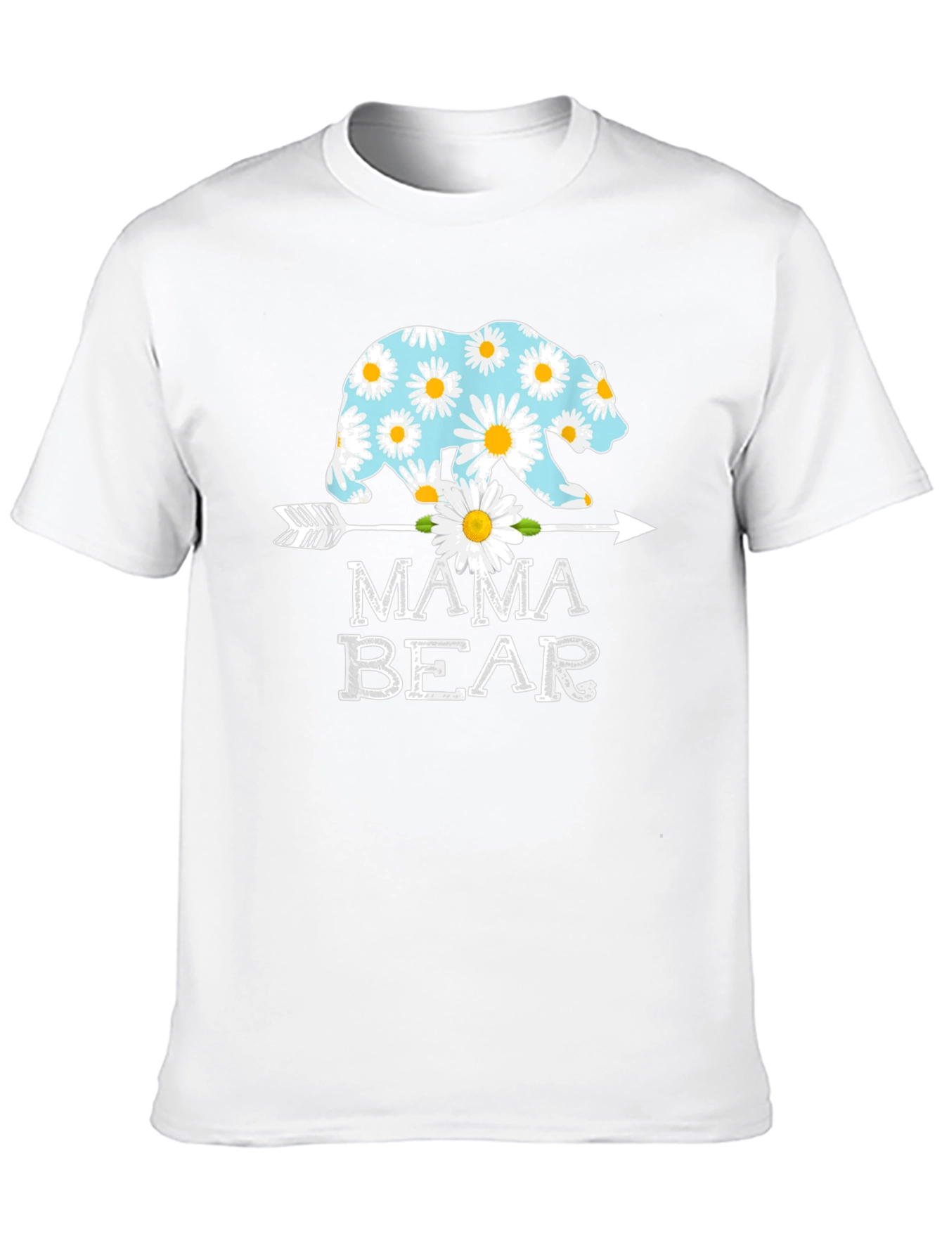 Mama Bear Graphic T-Shirt with Daisy Bear Design