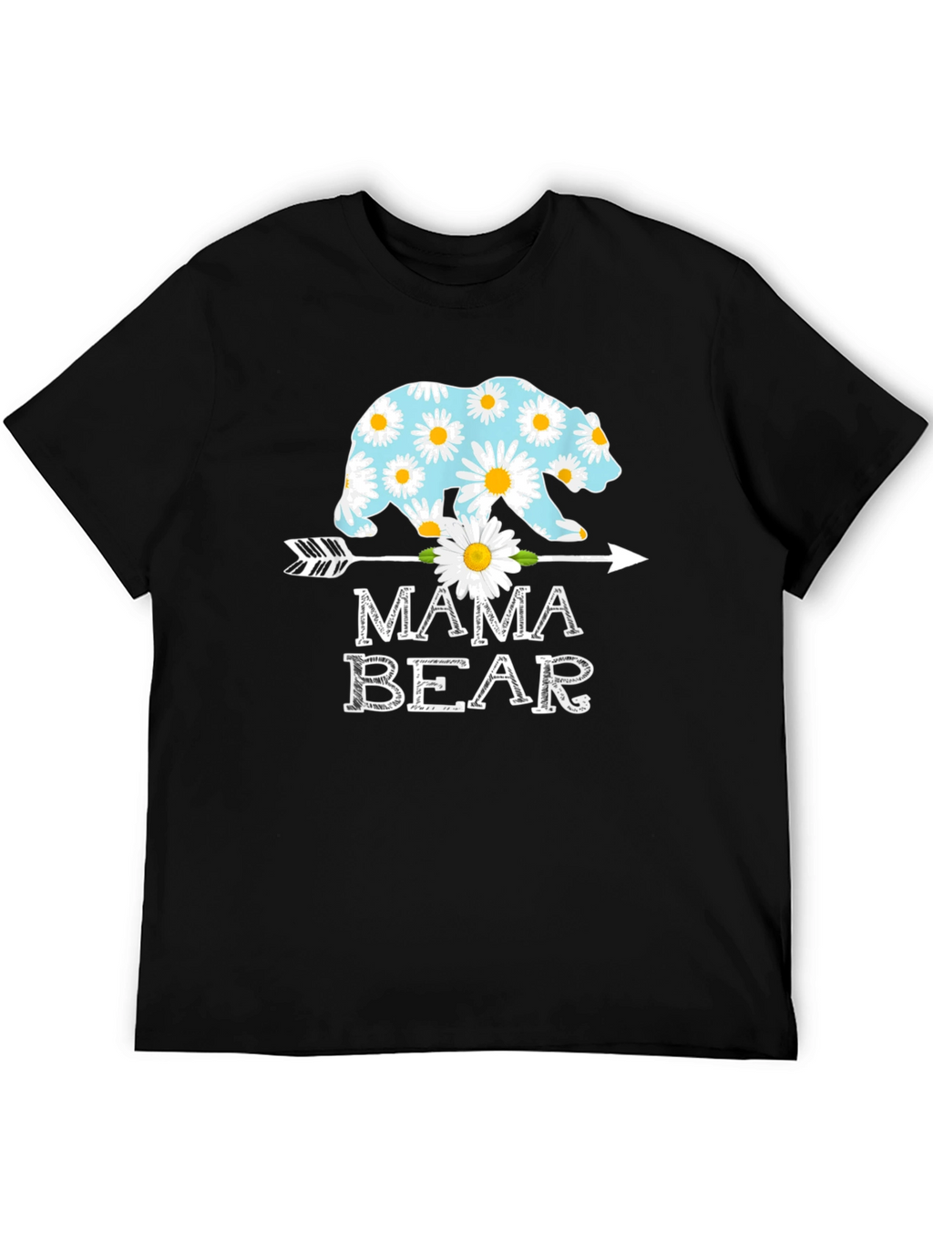 Mama Bear Graphic T-Shirt with Daisy Bear Design