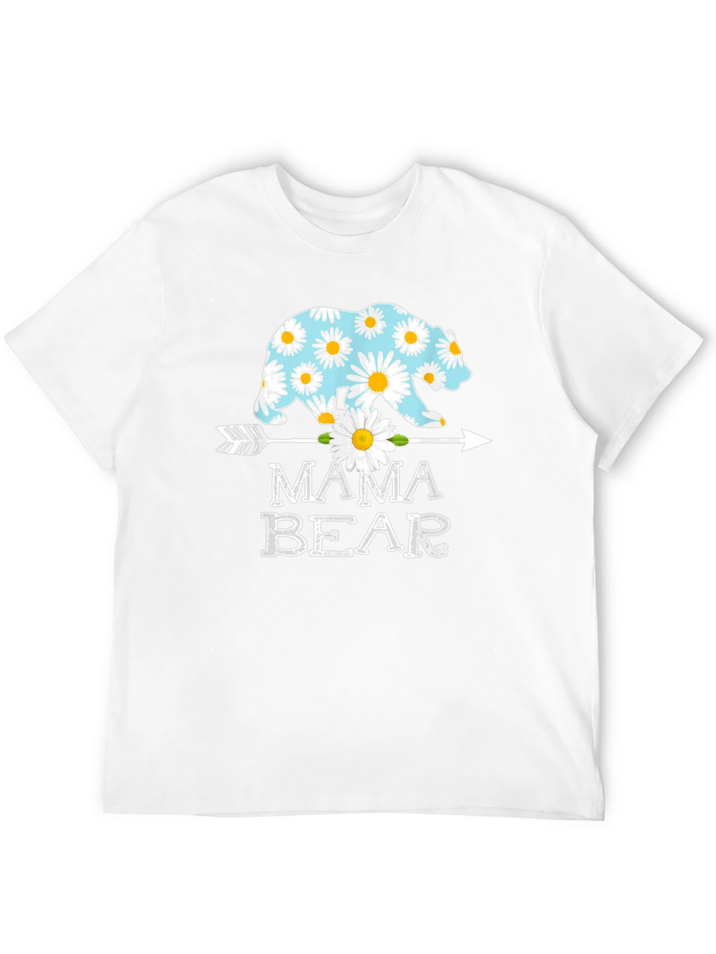 Mama Bear Graphic T-Shirt with Daisy Bear Design