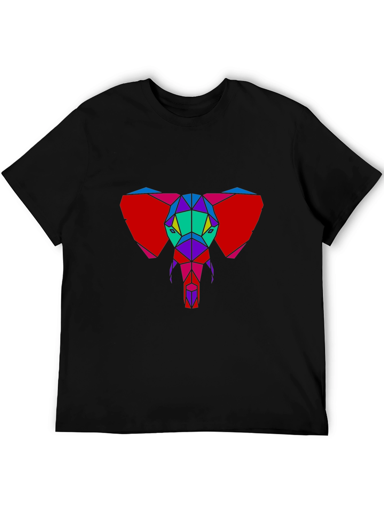Geometric Elephant Graphic Tee - Unique Design