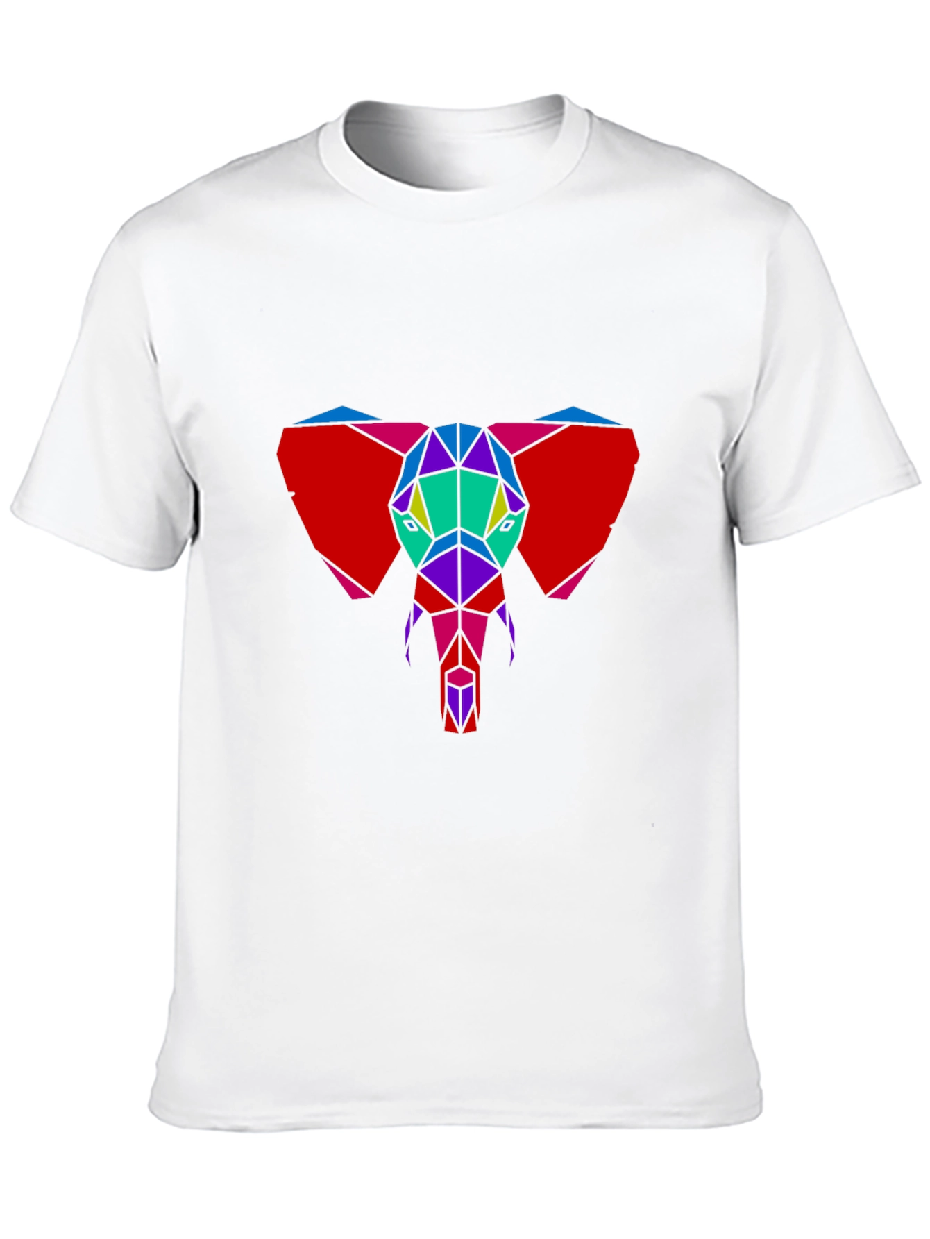 Geometric Elephant Graphic Tee - Unique Design
