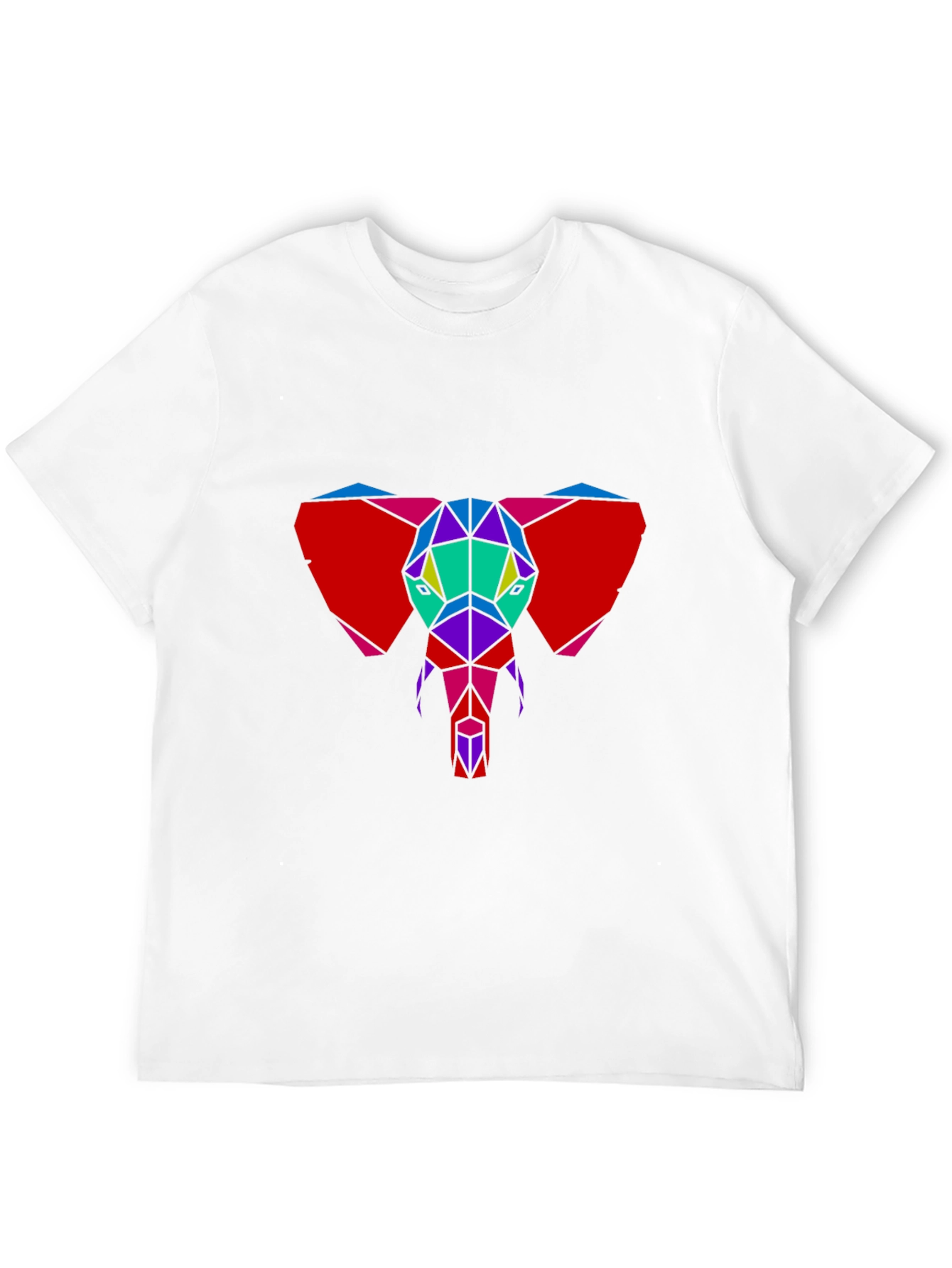 Geometric Elephant Graphic Tee - Unique Design