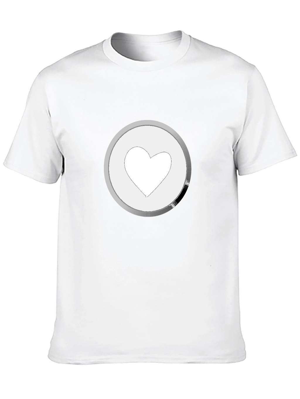 Heart Icon Graphic Tee - Black Cotton Casual Shirt