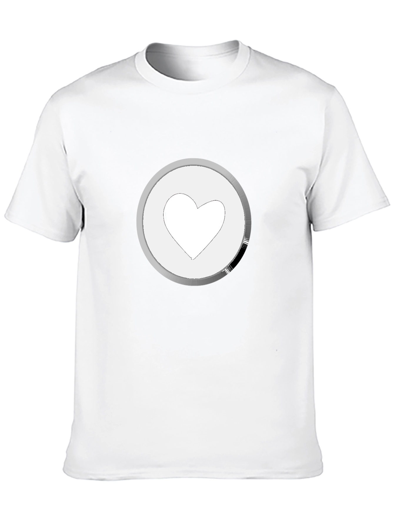 Heart Icon Graphic Tee - Black Cotton Casual Shirt