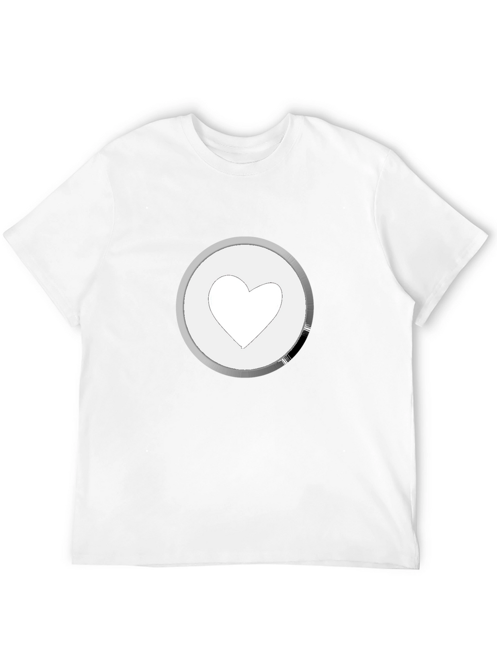 Heart Icon Graphic Tee - Black Cotton Casual Shirt