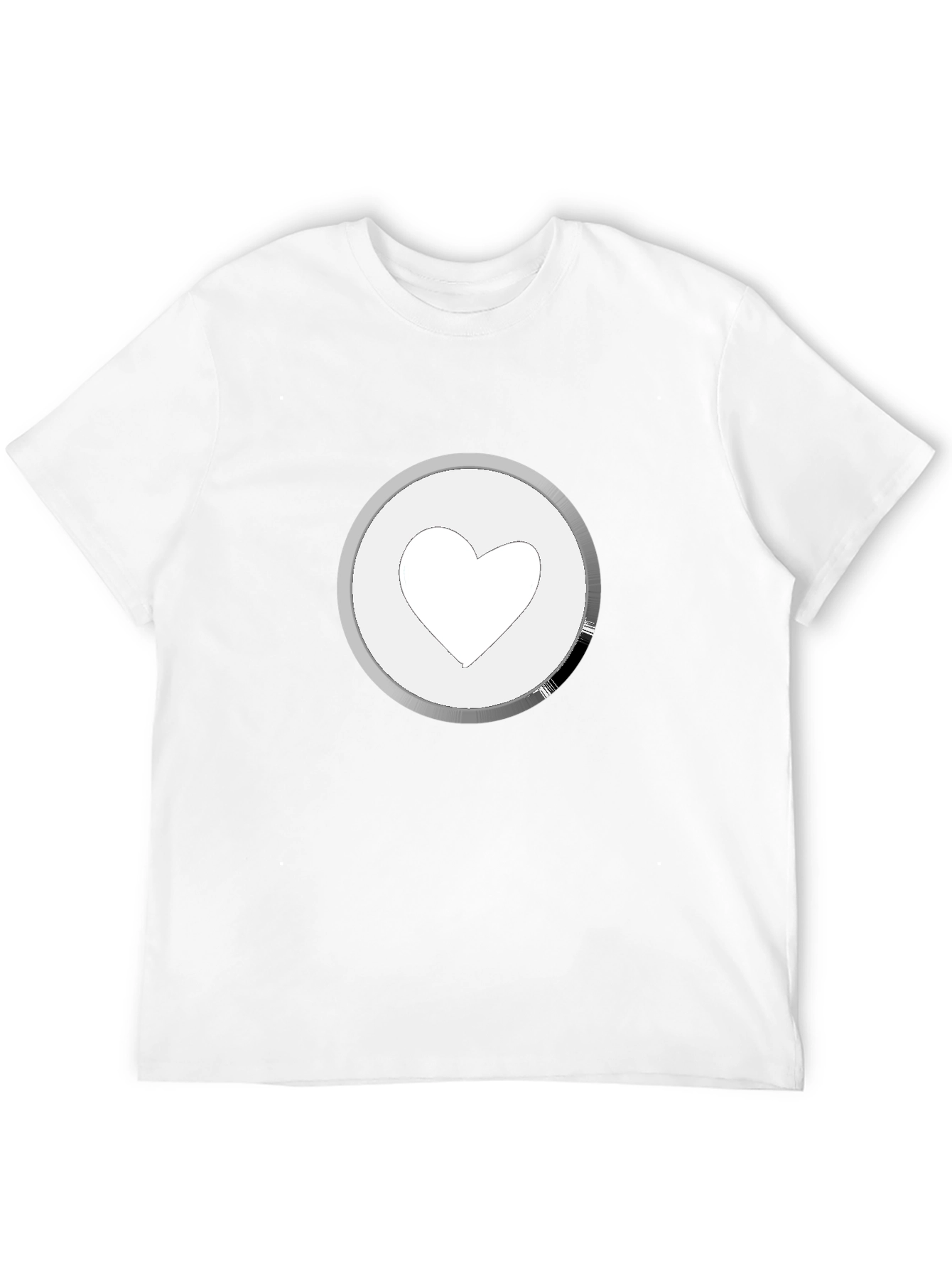 Heart Icon Graphic Tee - Black Cotton Casual Shirt