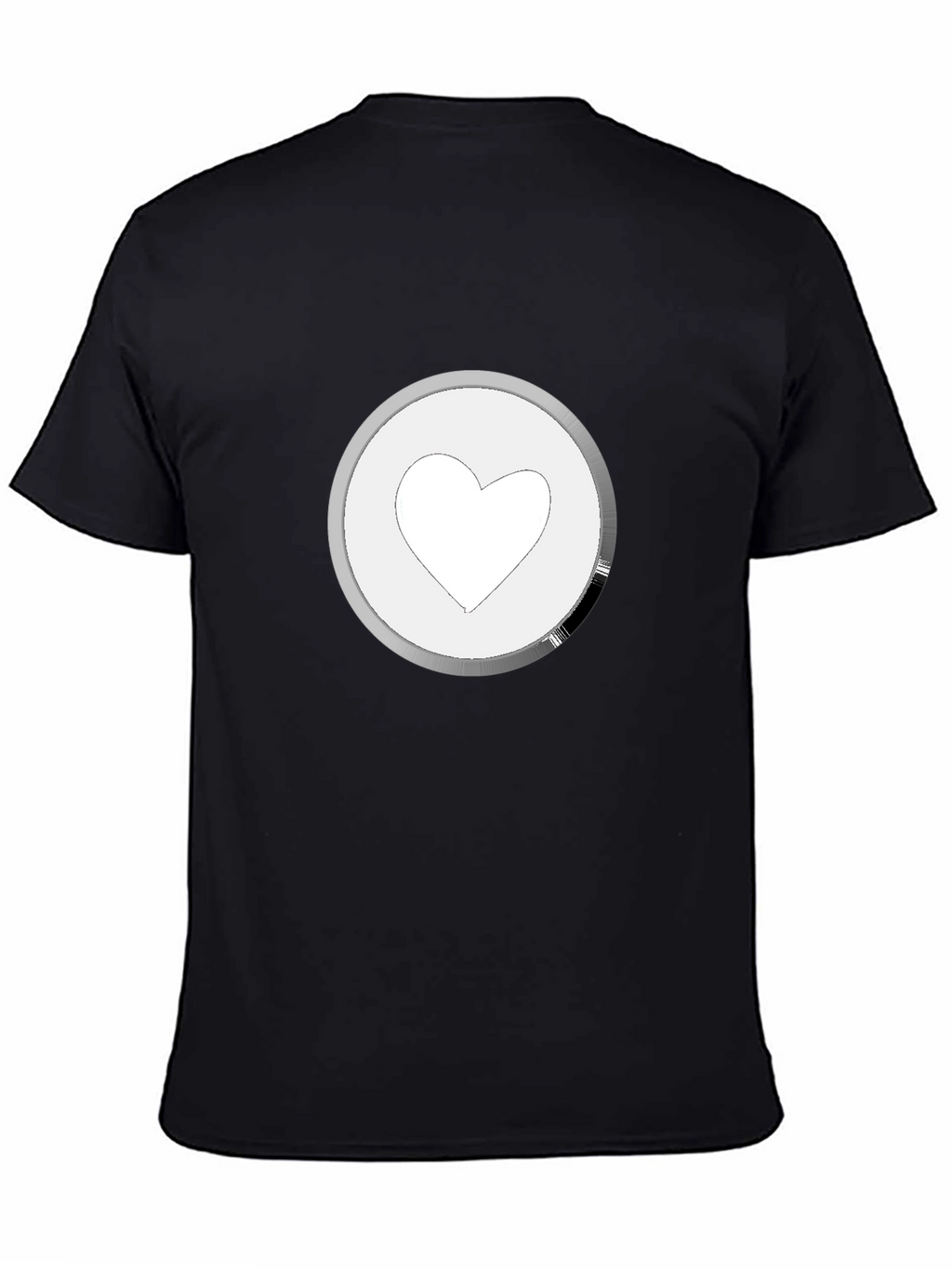 Heart Icon Graphic Tee - Black Cotton Casual Shirt