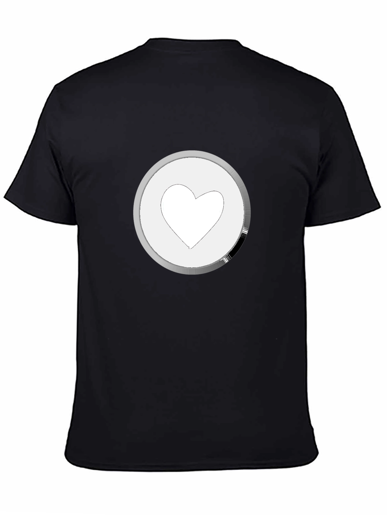 Heart Icon Graphic Tee - Black Cotton Casual Shirt