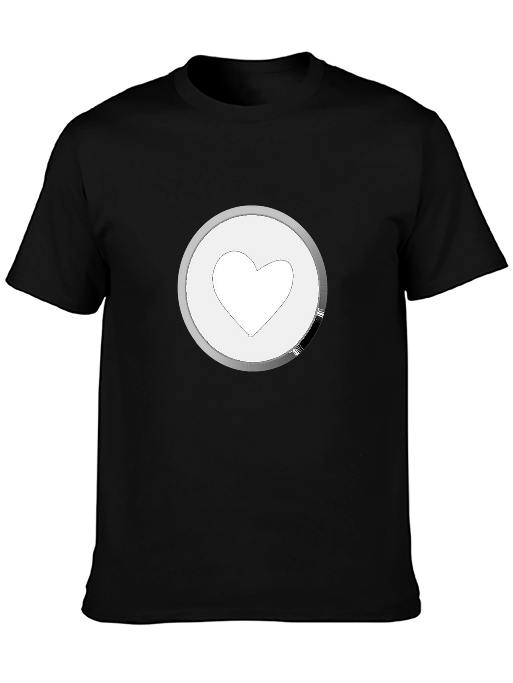 Heart Icon Graphic Tee - Black Cotton Casual Shirt
