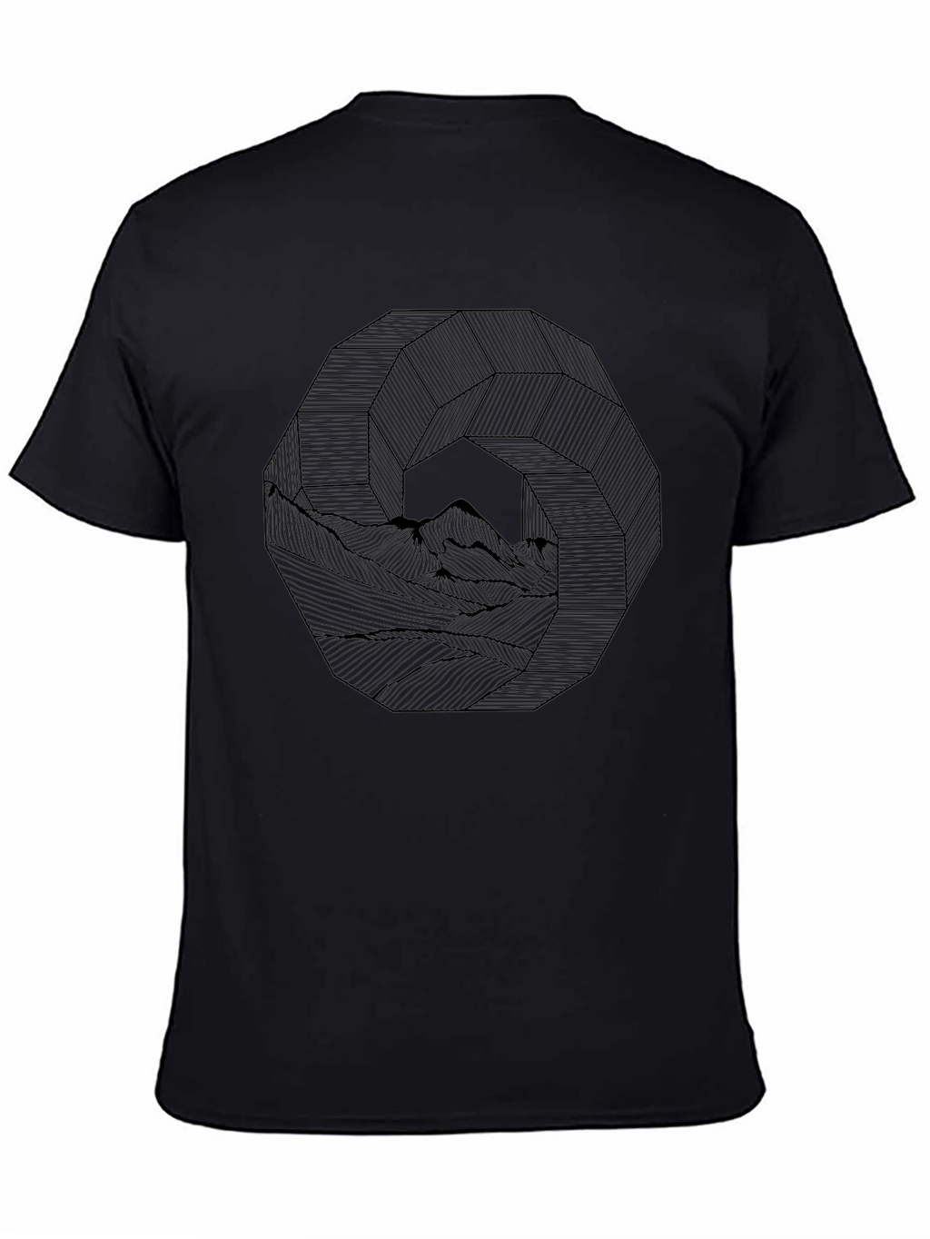 Geometric Mountainscape Black Graphic Tee
