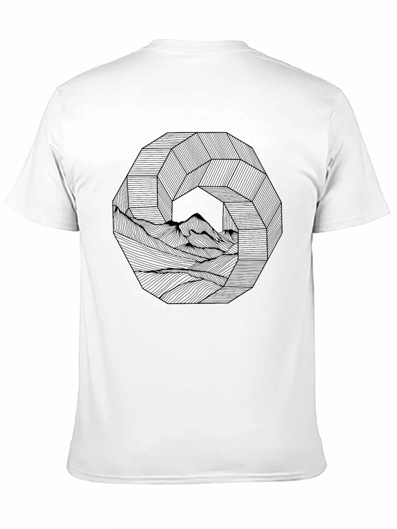 Geometric Mountainscape Black Graphic Tee