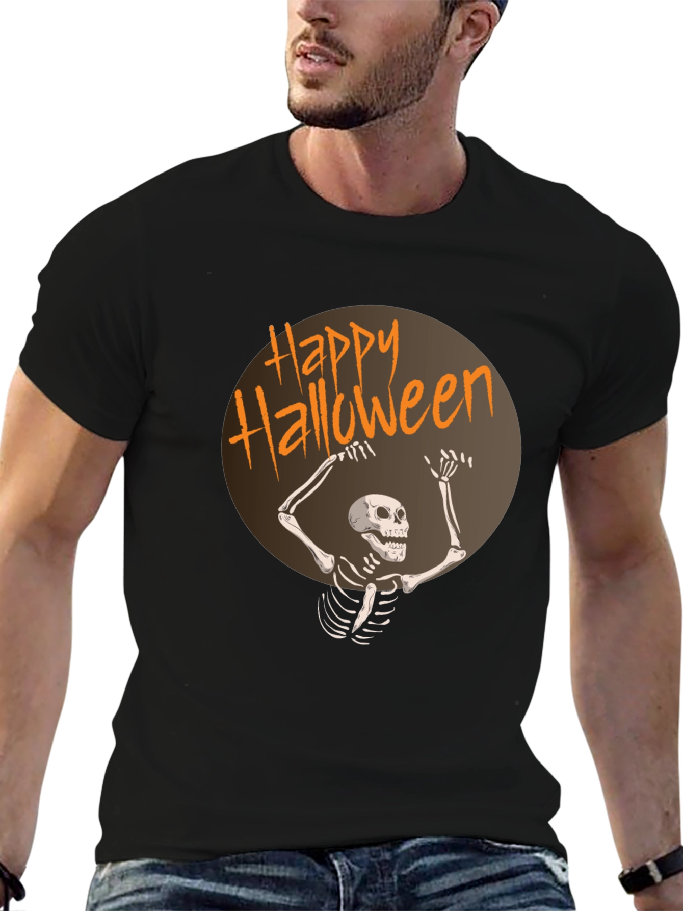 Happy Halloween Skeleton Graphic T-Shirt