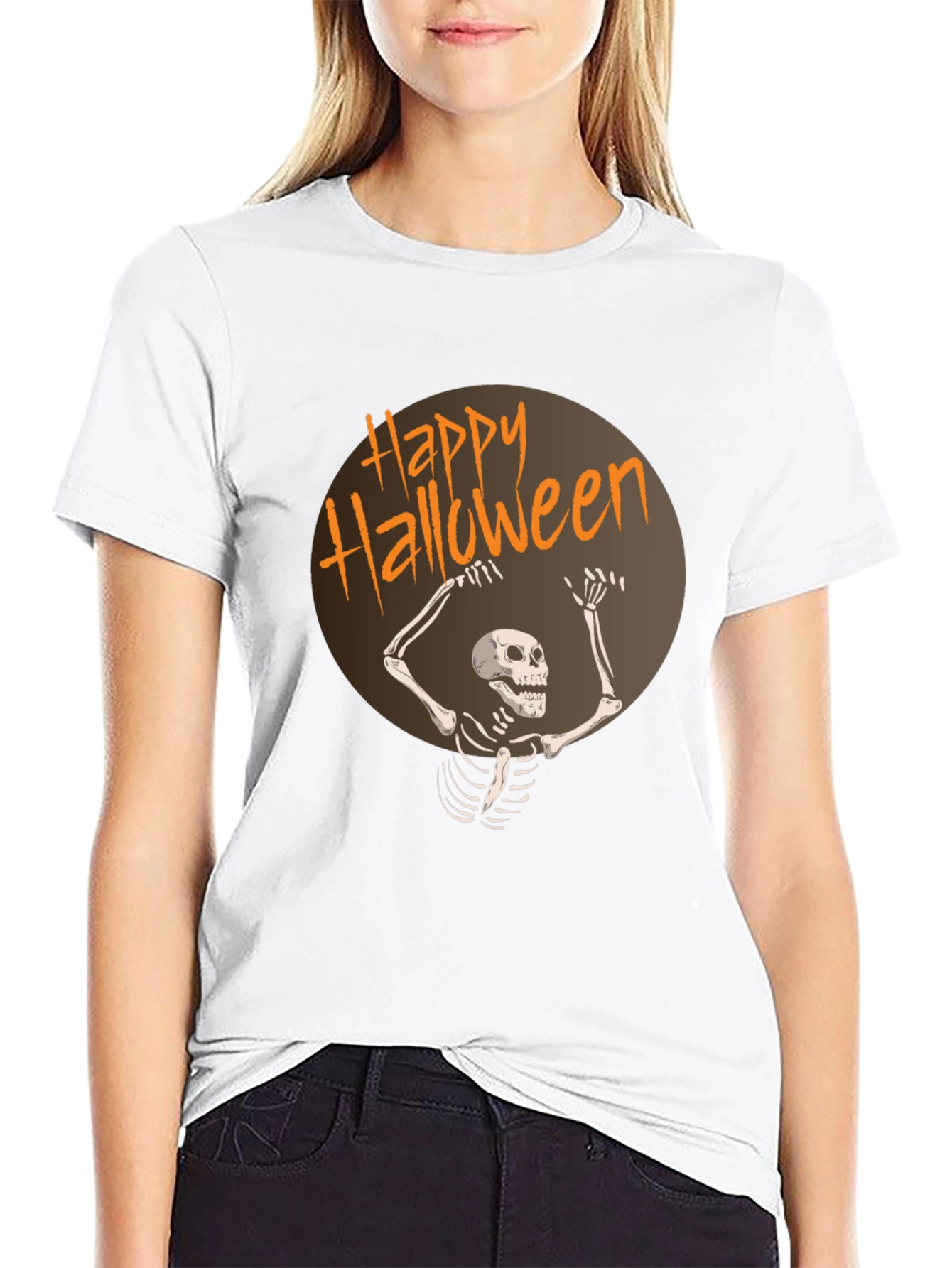 Happy Halloween Skeleton Graphic T-Shirt