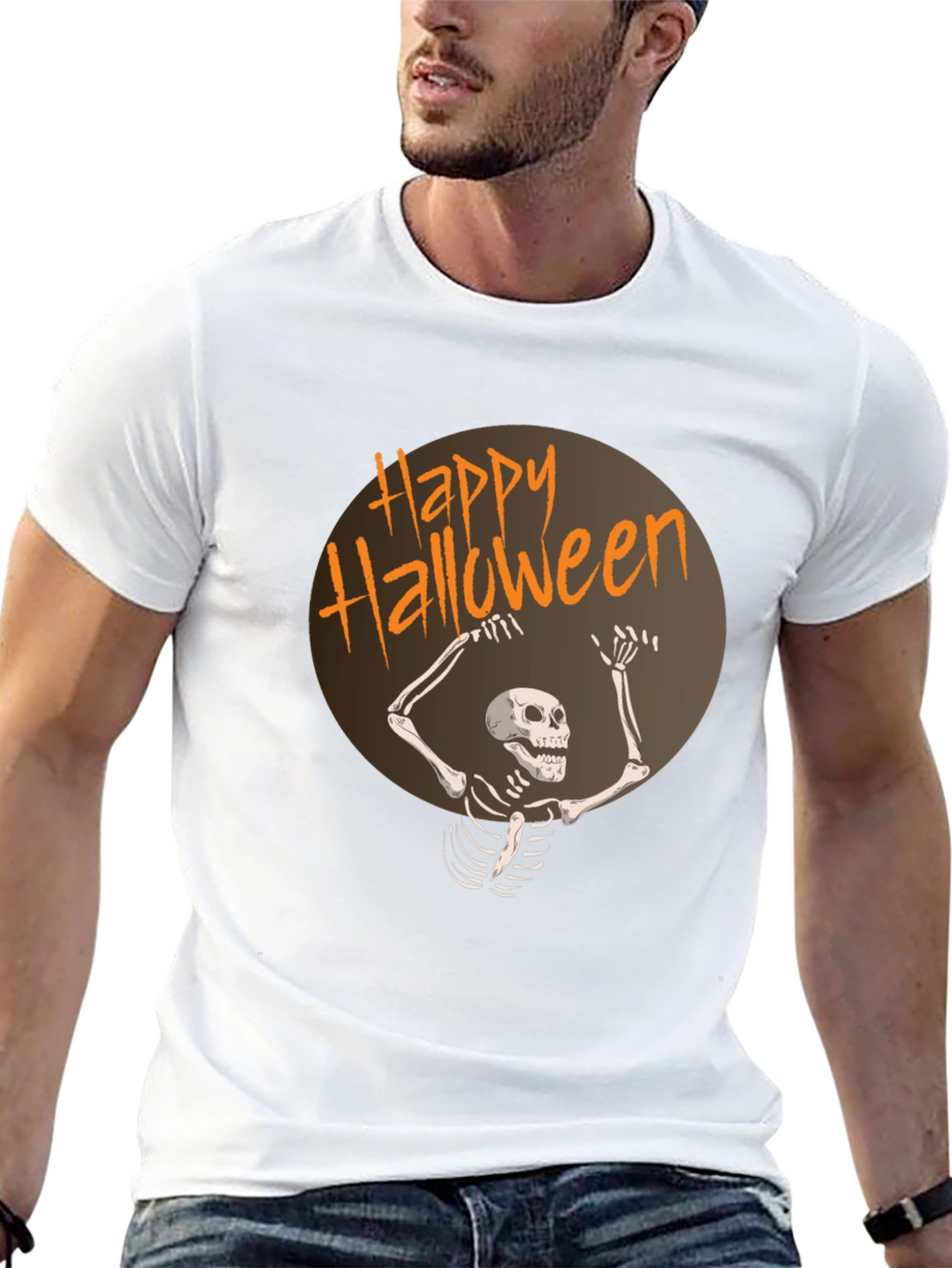 Happy Halloween Skeleton Graphic T-Shirt