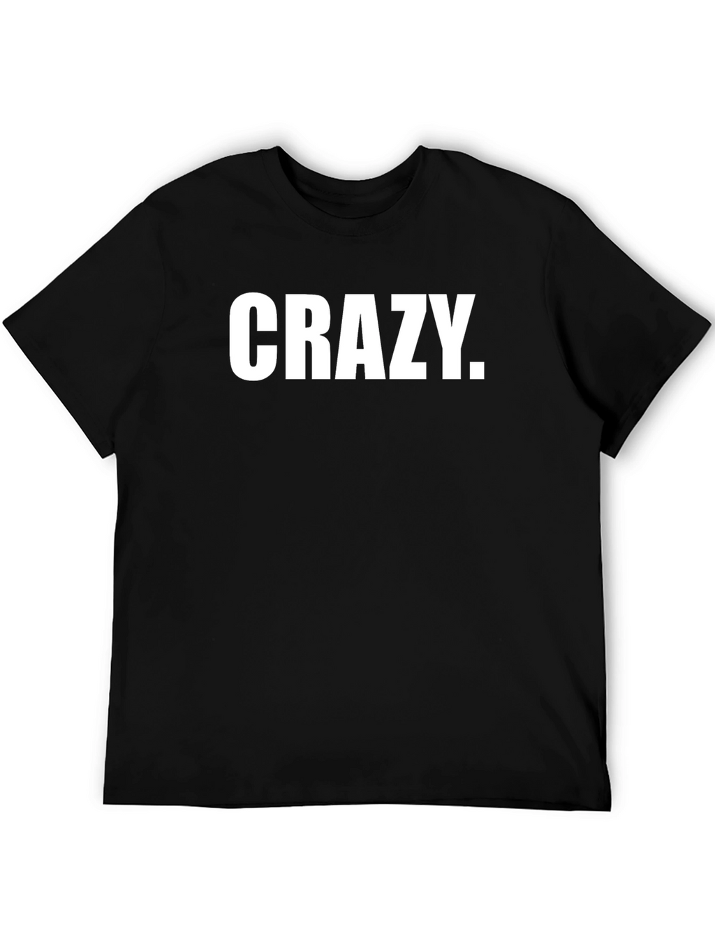 Crazy Graphic Print T-Shirt - Black Crew Neck Tee