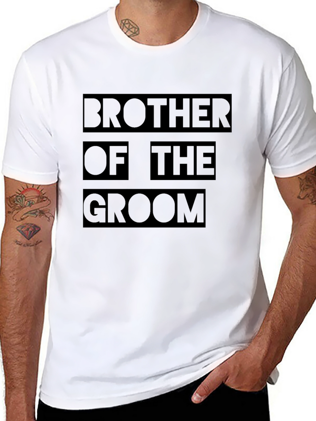 Brother of the Groom Black T-Shirt Wedding Party