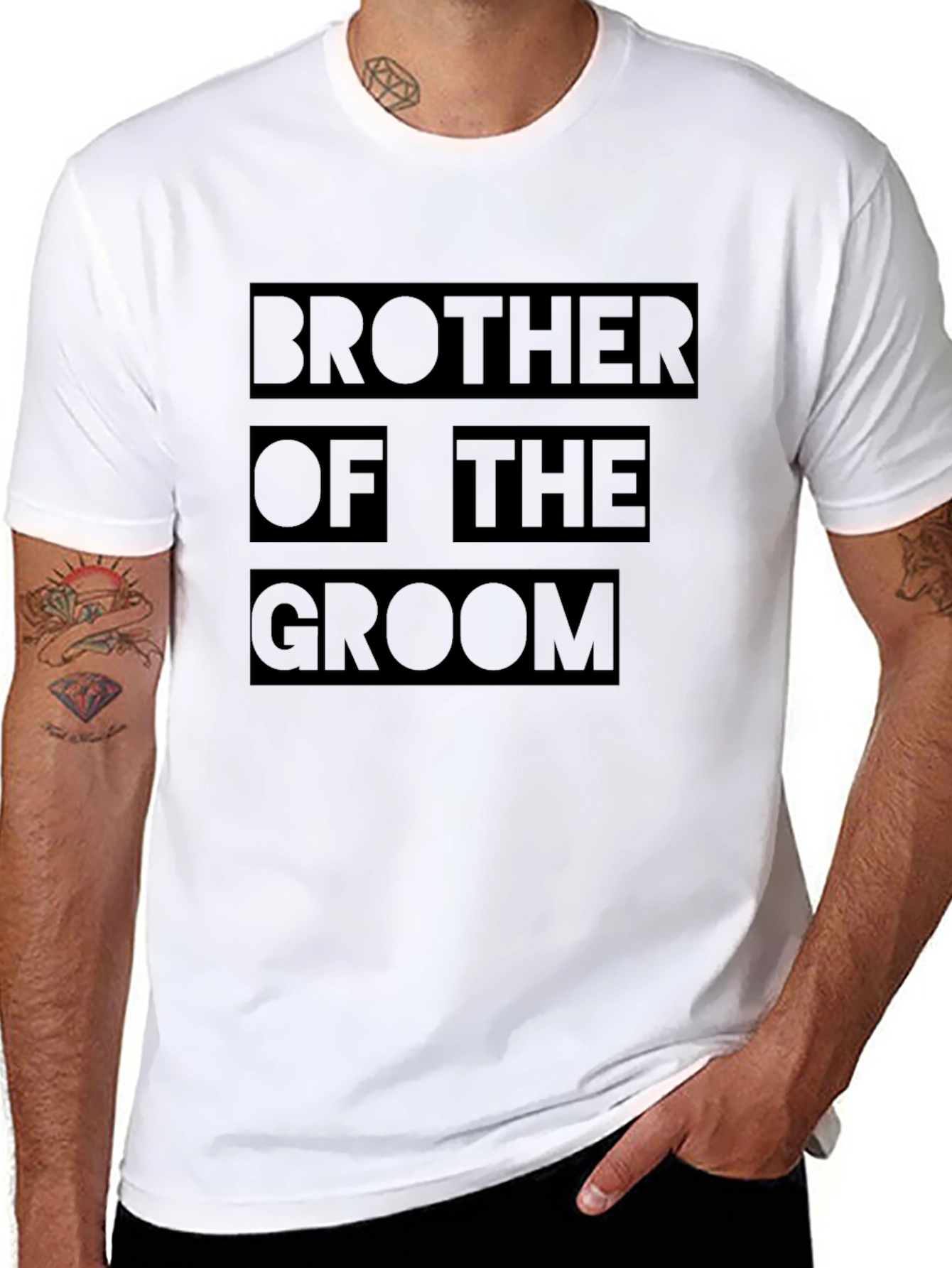 Brother of the Groom Black T-Shirt Wedding Party