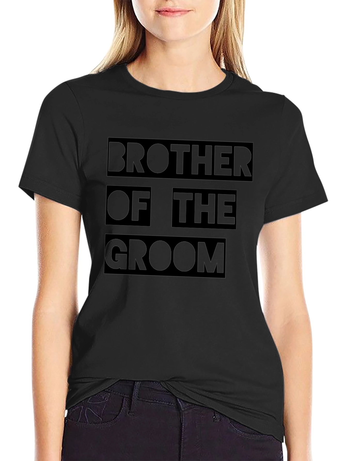 Brother of the Groom Black T-Shirt Wedding Party