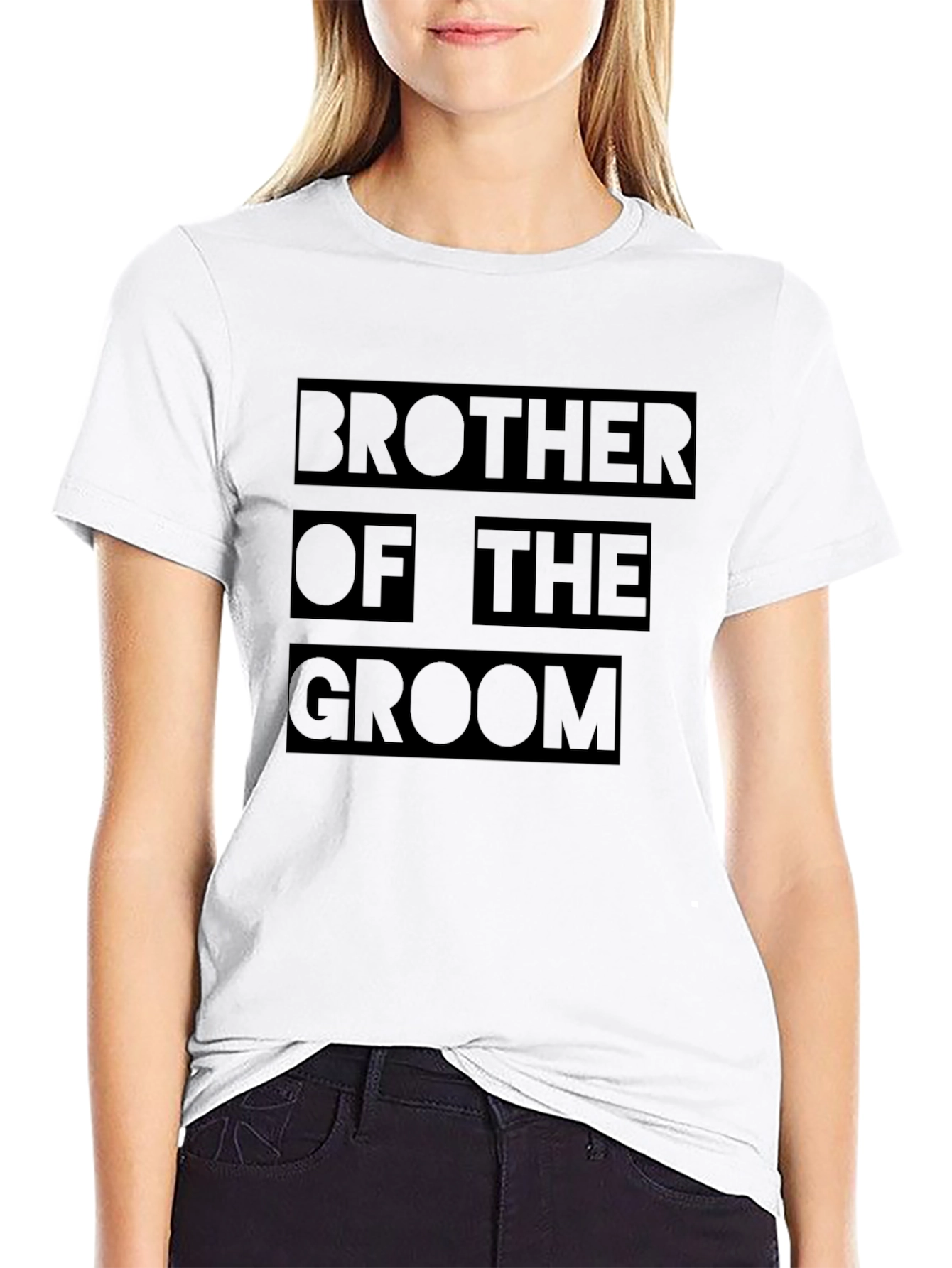 Brother of the Groom Black T-Shirt Wedding Party
