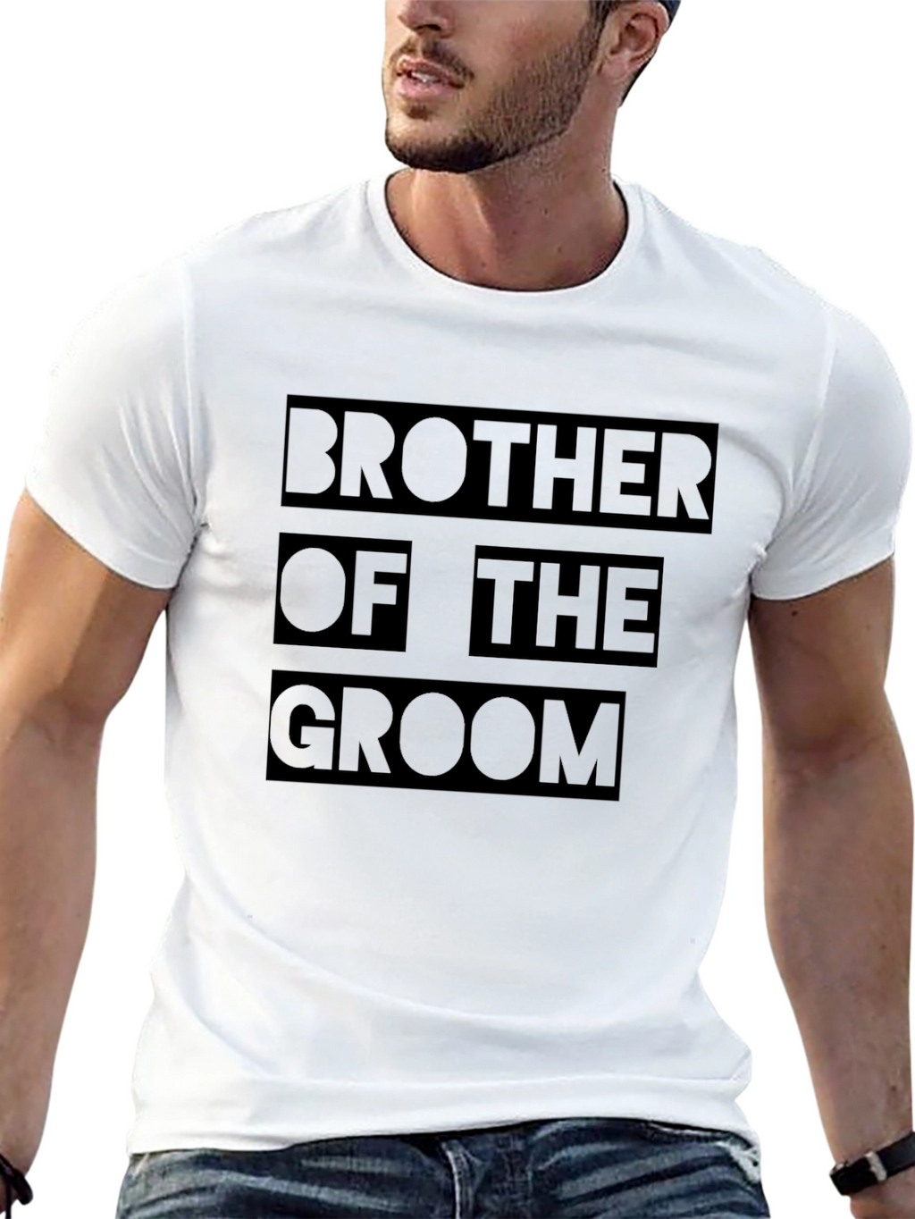 Brother of the Groom Black T-Shirt Wedding Party
