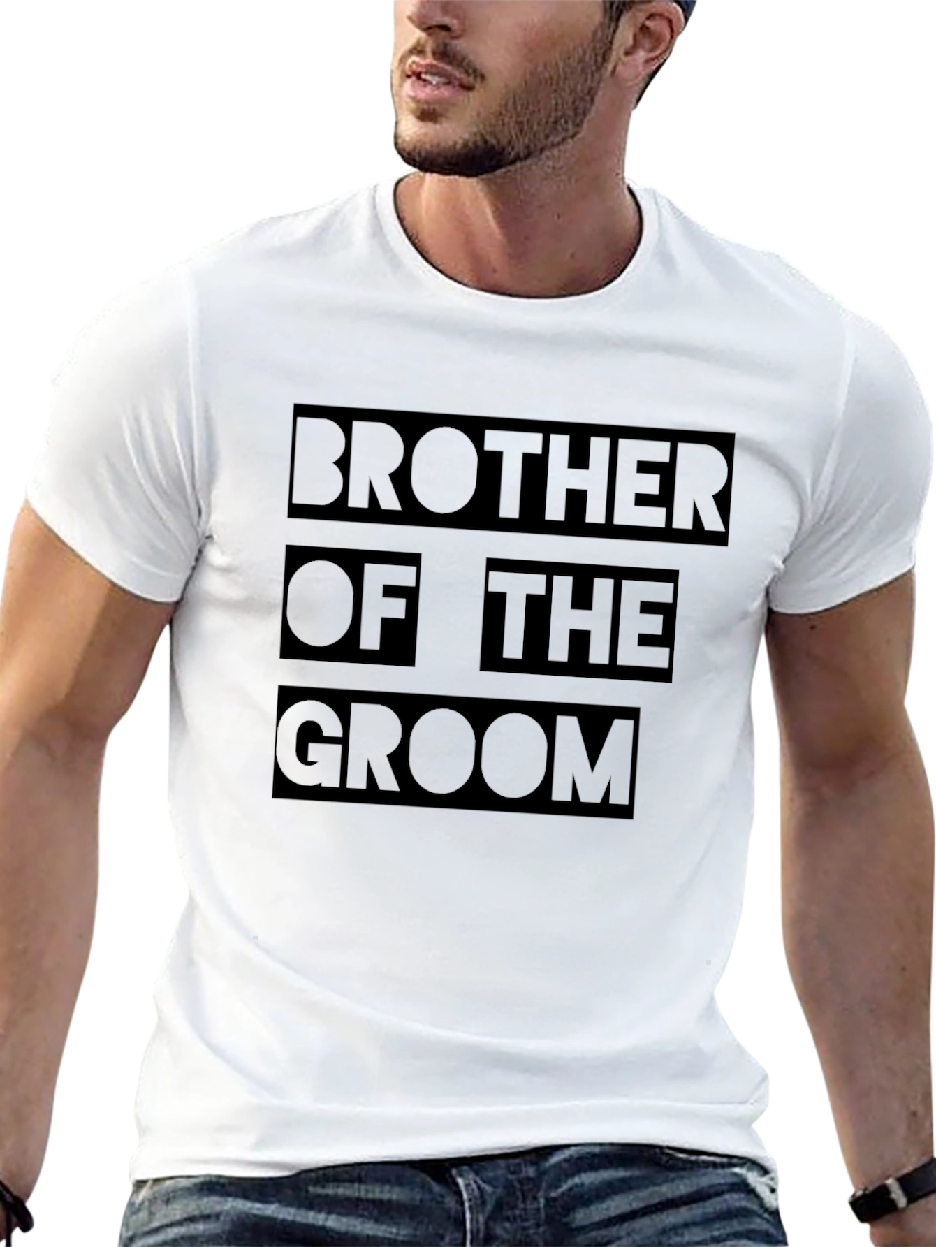 Brother of the Groom Black T-Shirt Wedding Party