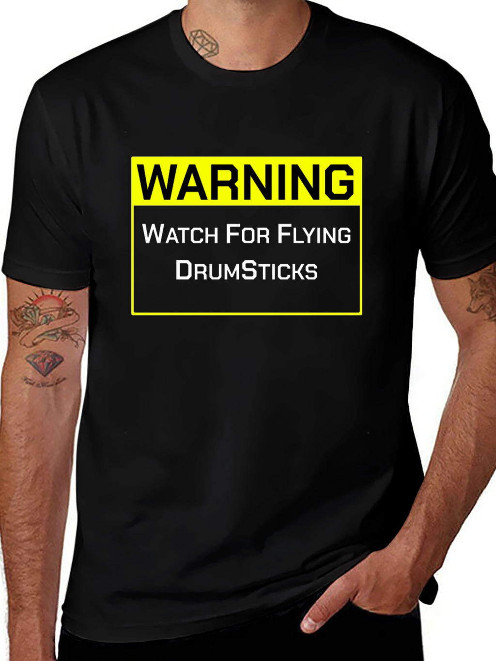 Warning Flying Drumsticks T-Shirt