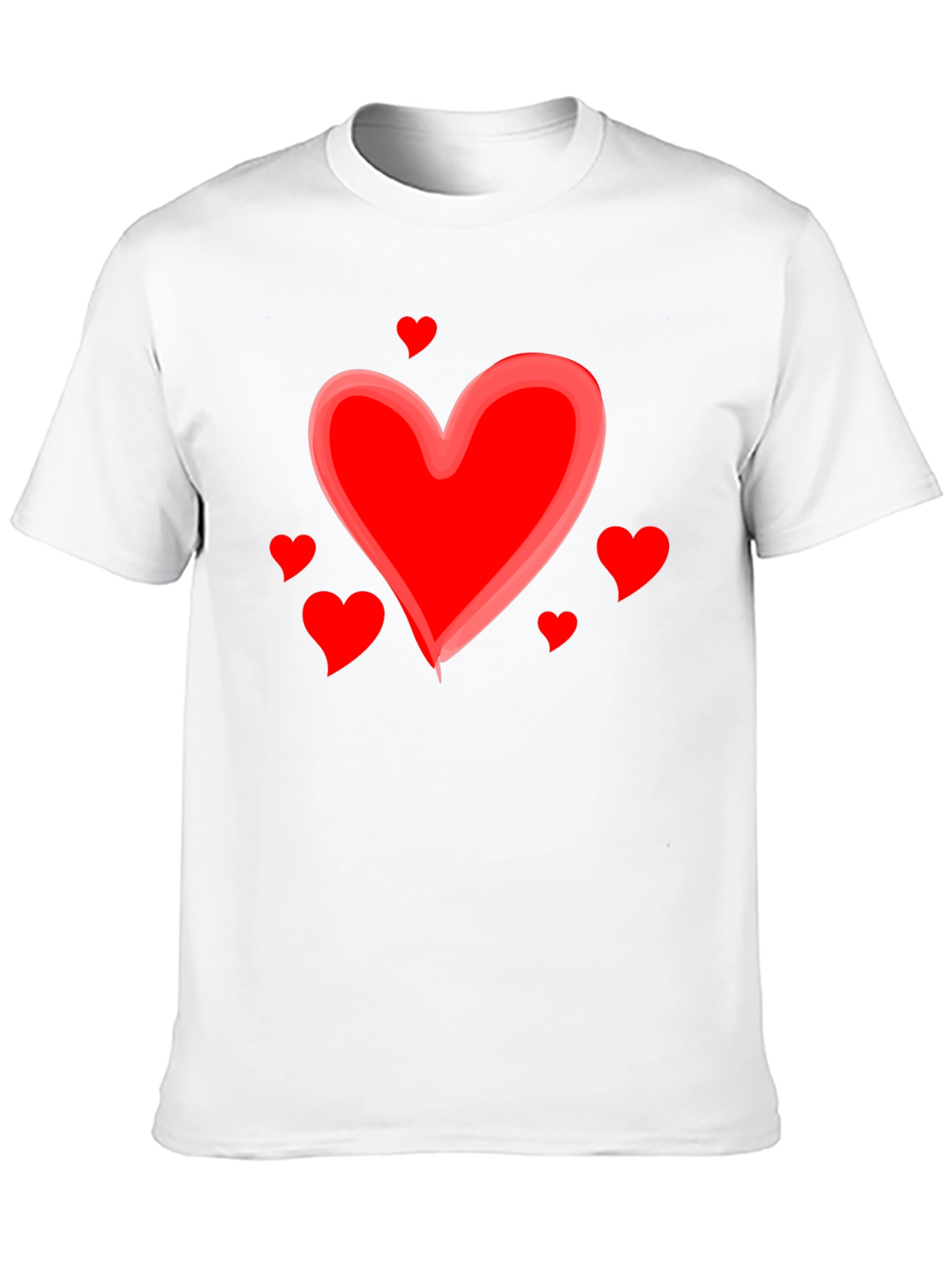 Heart Valentines Day Graphic Black T-Shirt