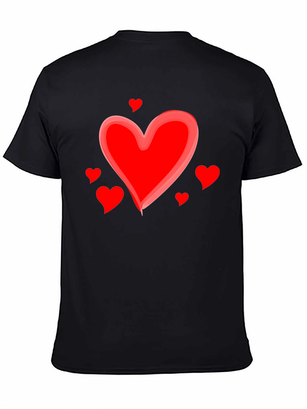 Heart Valentines Day Graphic Black T-Shirt