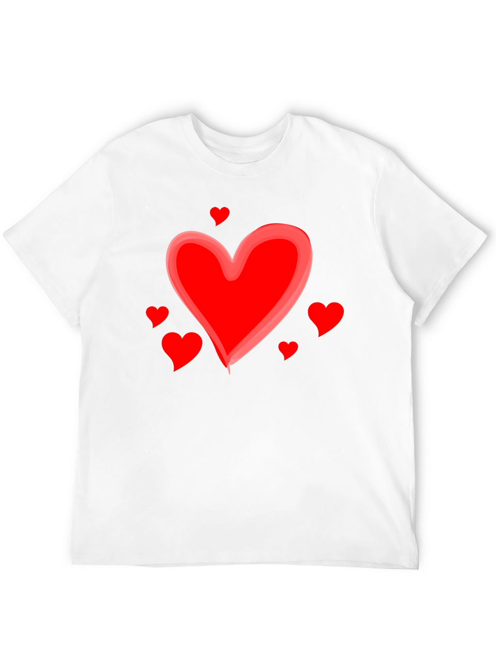 Heart Valentines Day Graphic Black T-Shirt