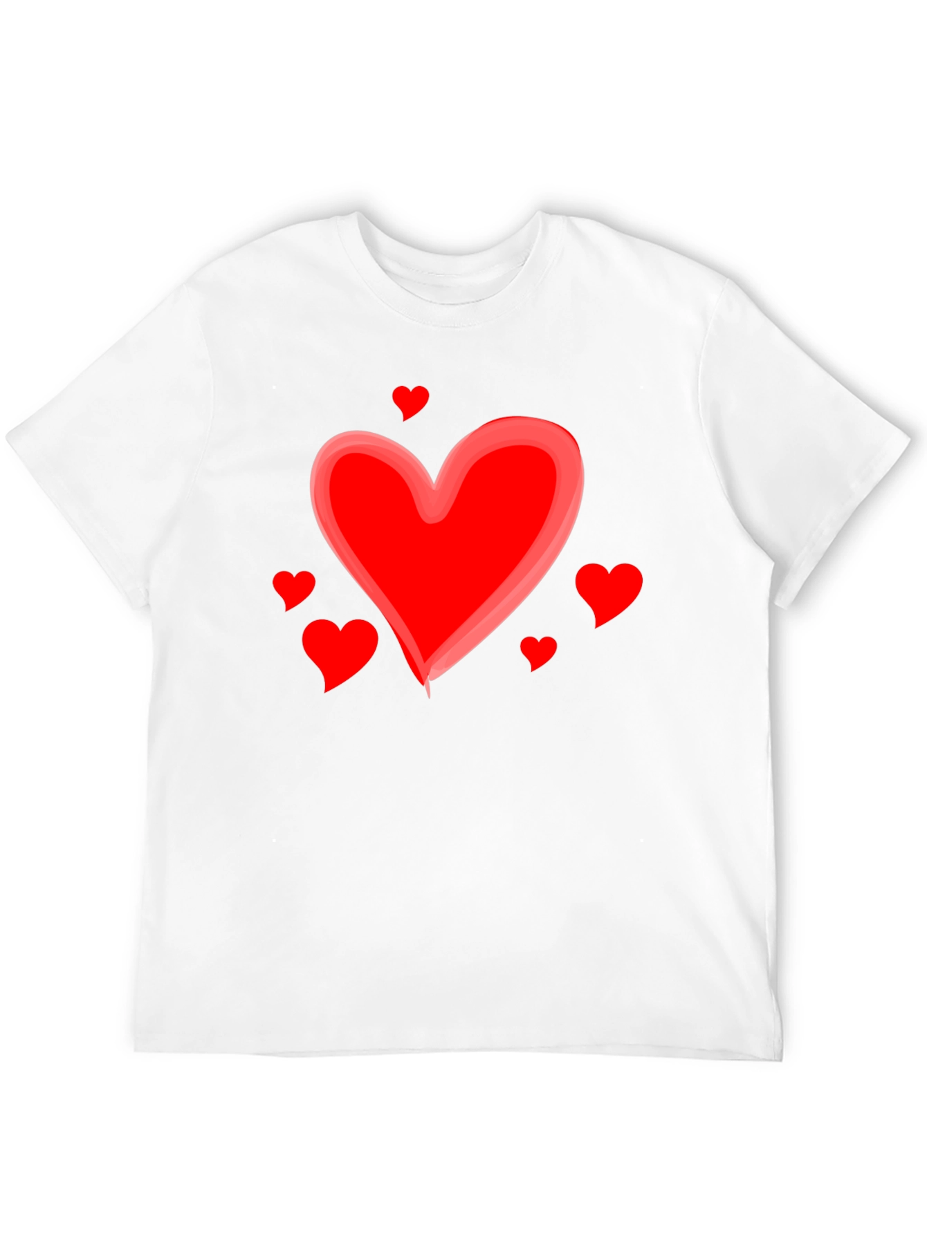 Heart Valentines Day Graphic Black T-Shirt