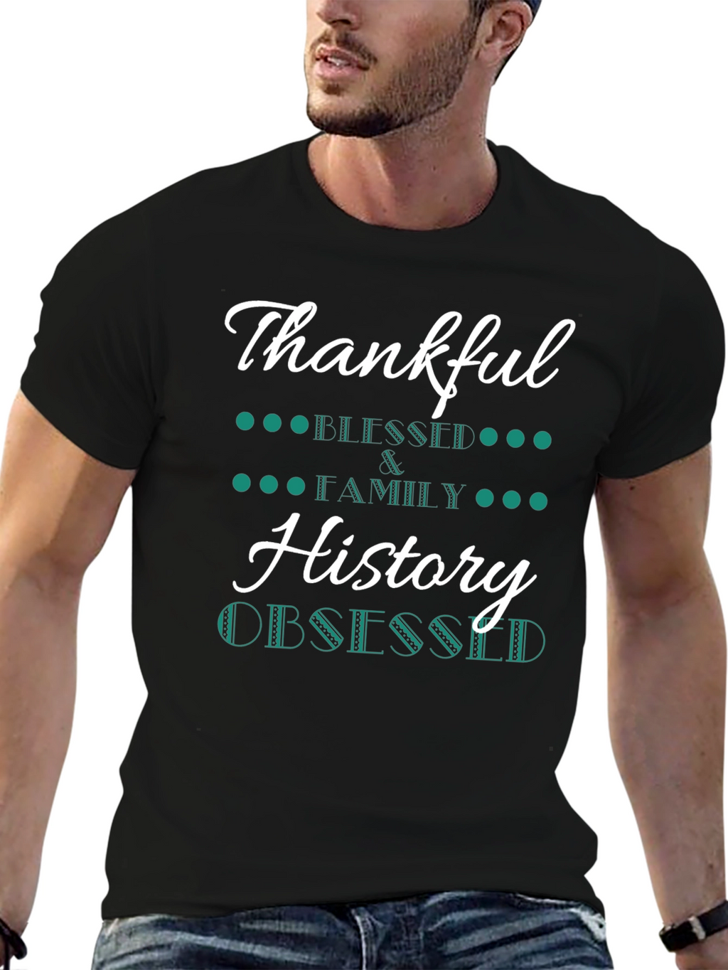 Thankful History Obsessed Black T-Shirt
