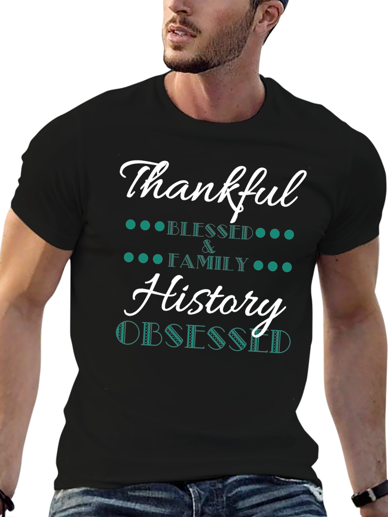 Thankful History Obsessed Black T-Shirt