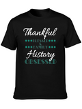 Thankful History Obsessed Black T-Shirt