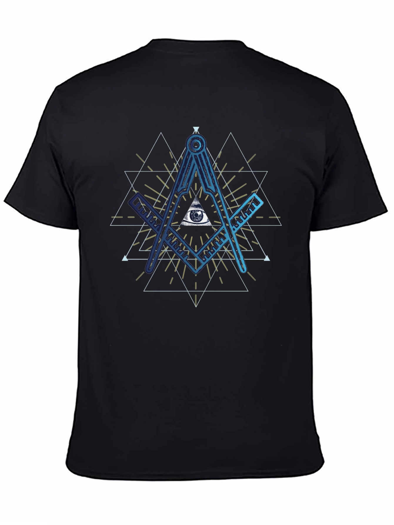 All Seeing Eye T-Shirt - Masonic Compass Design