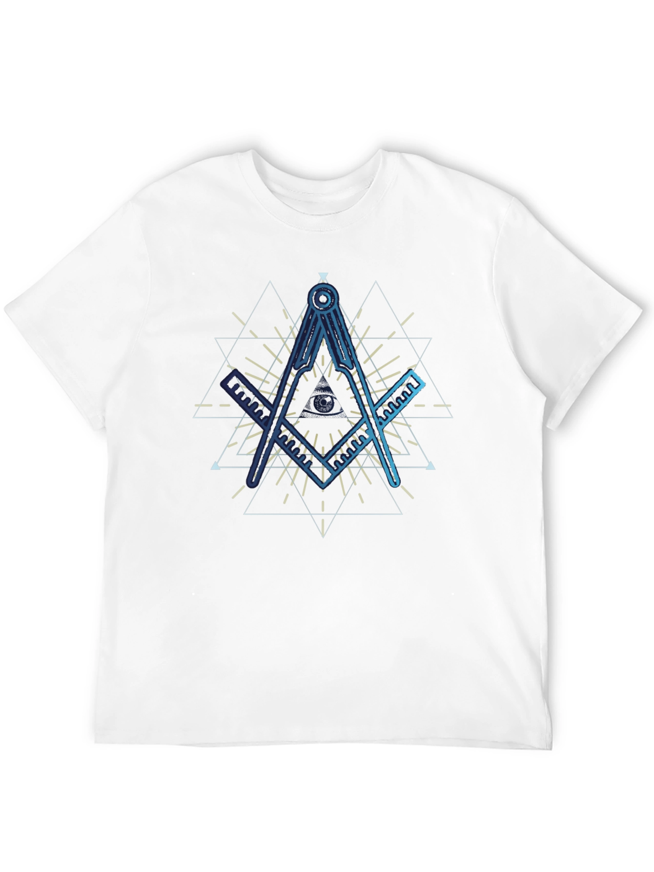 All Seeing Eye T-Shirt - Masonic Compass Design