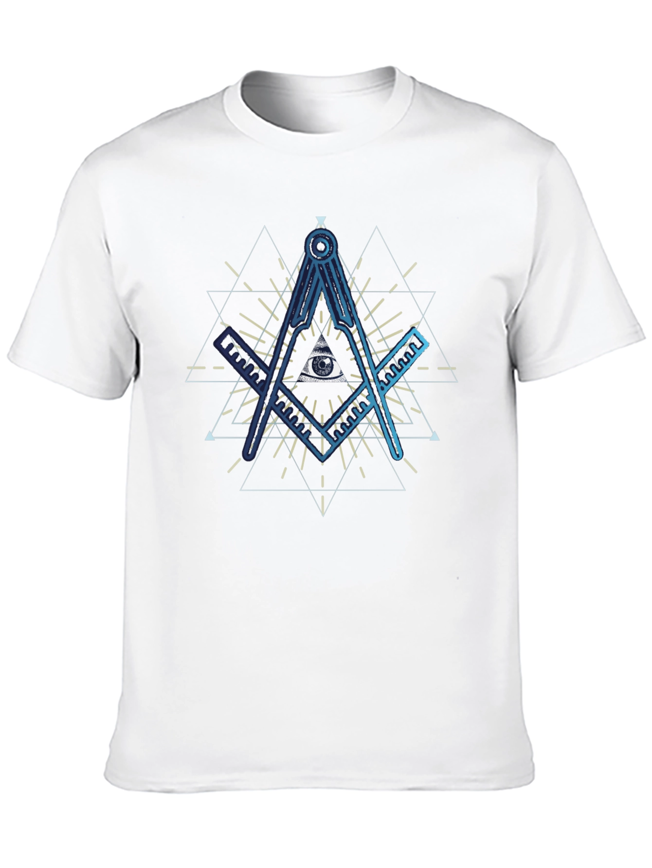All Seeing Eye T-Shirt - Masonic Compass Design