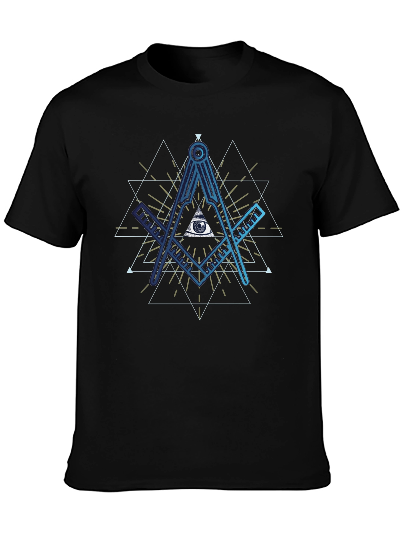 All Seeing Eye T-Shirt - Masonic Compass Design