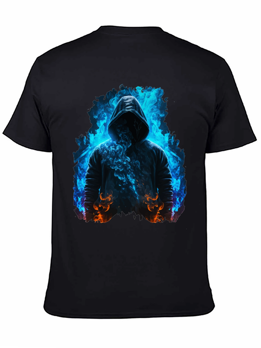 Hooded Figure Tee - Fiery Magic Print