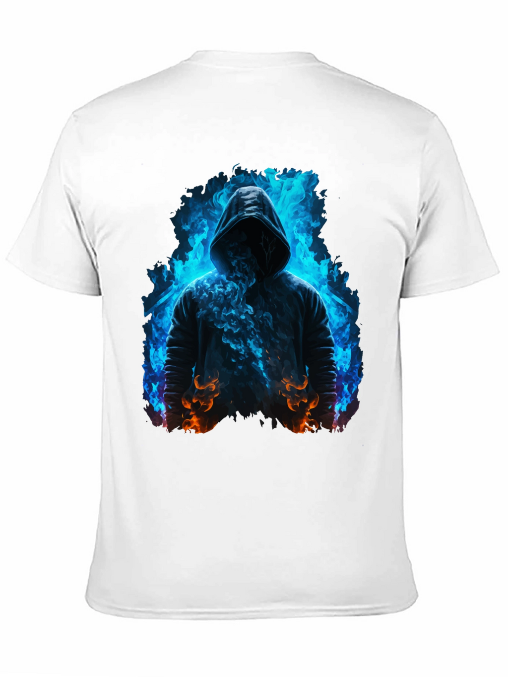 Hooded Figure Tee - Fiery Magic Print