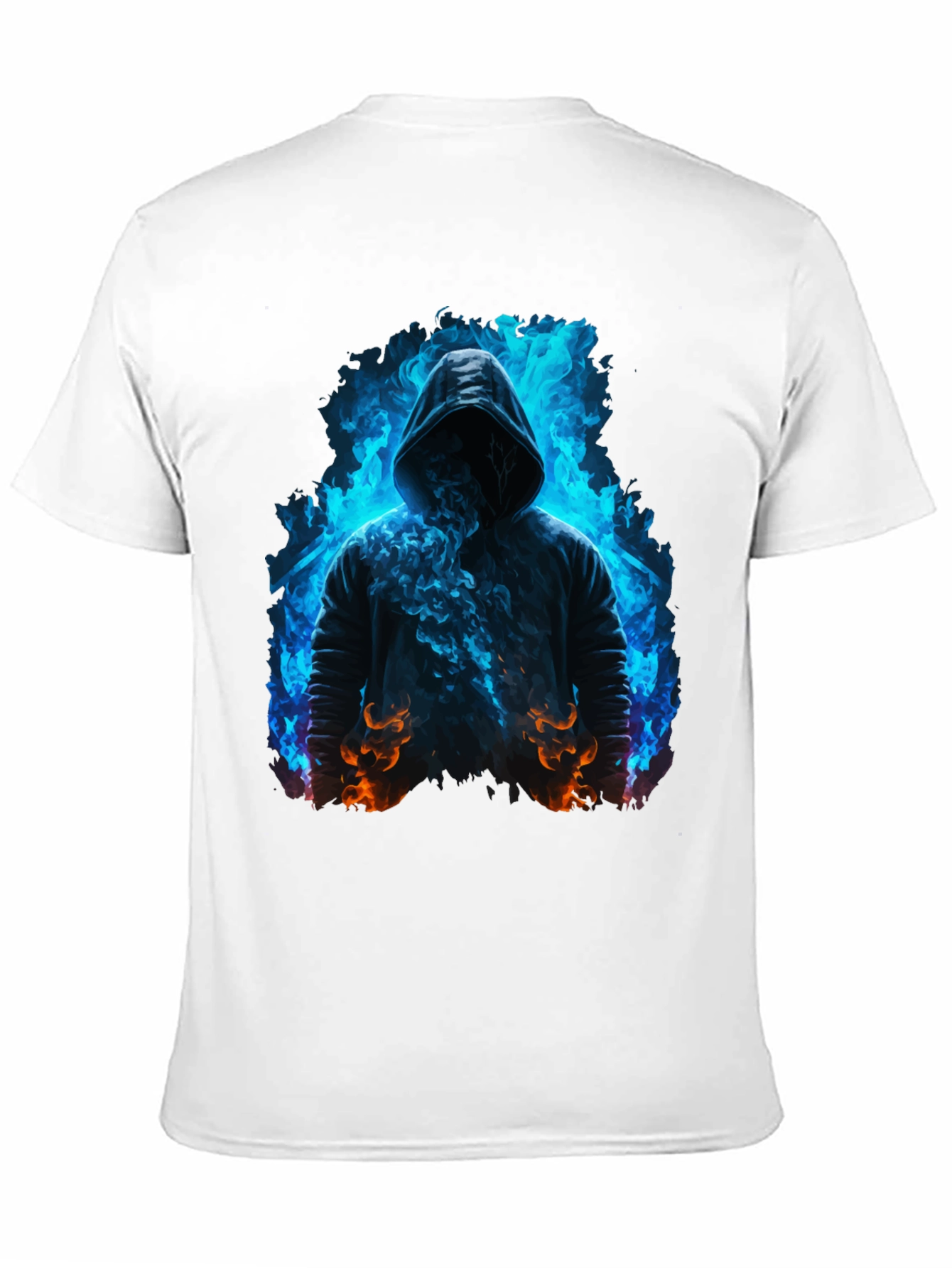 Hooded Figure Tee - Fiery Magic Print