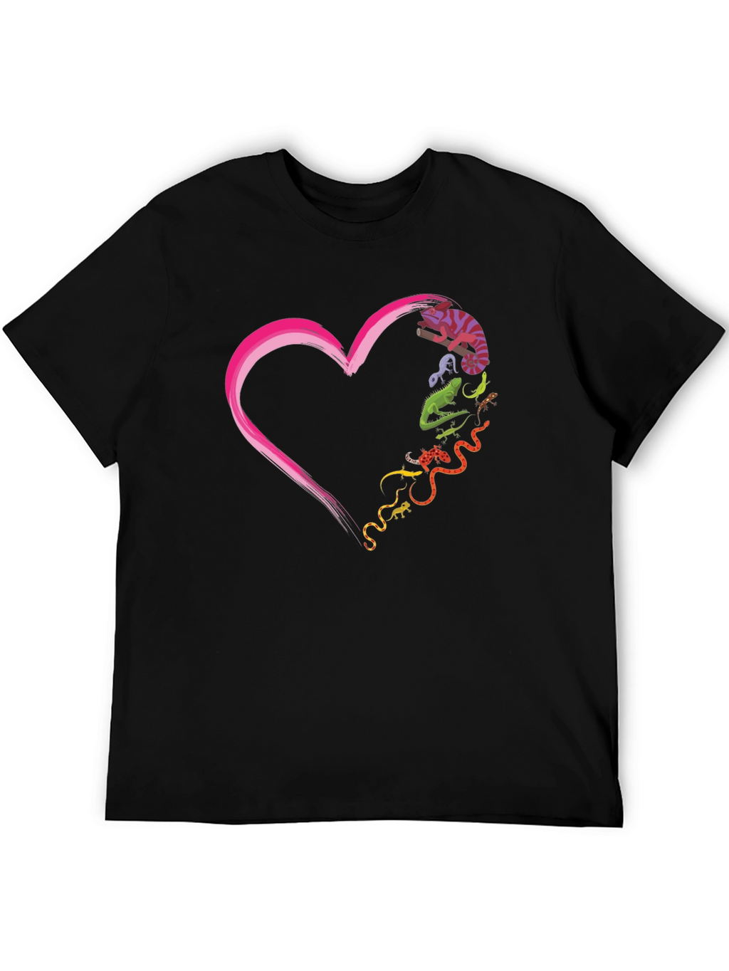 Reptile Love Graphic T-Shirt - Unique Animal Heart Tee