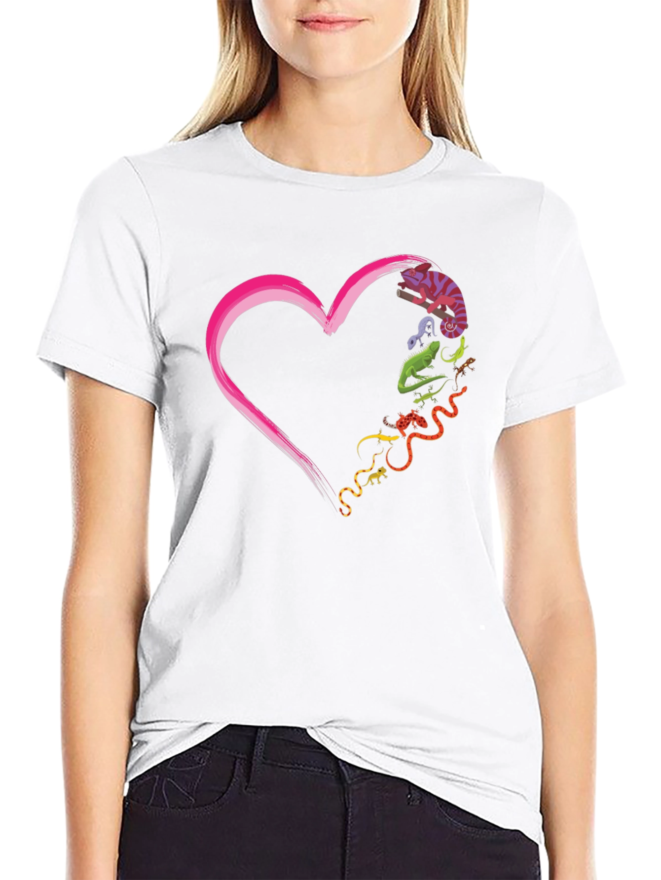Reptile Love Graphic T-Shirt - Unique Animal Heart Tee
