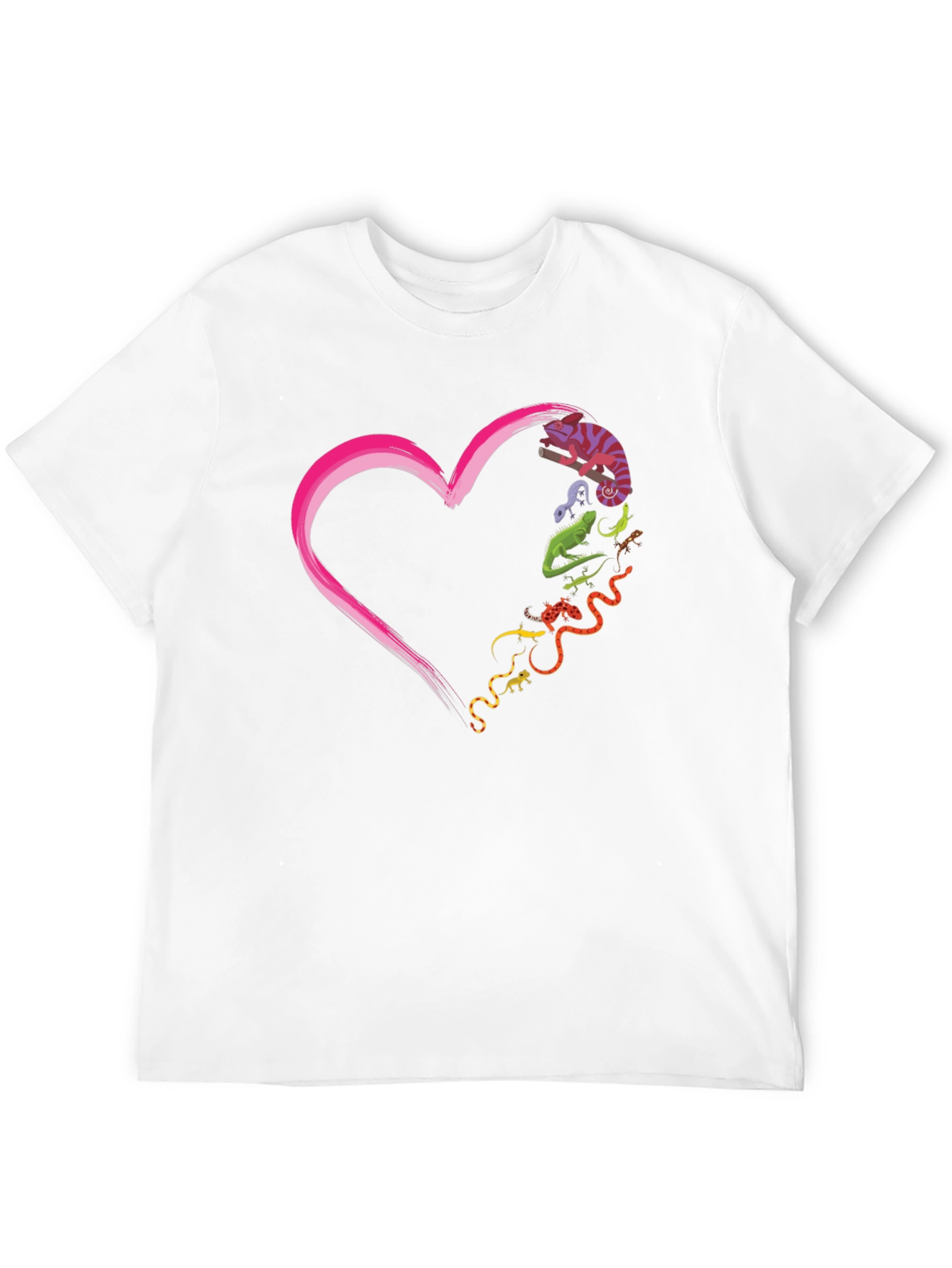 Reptile Love Graphic T-Shirt - Unique Animal Heart Tee