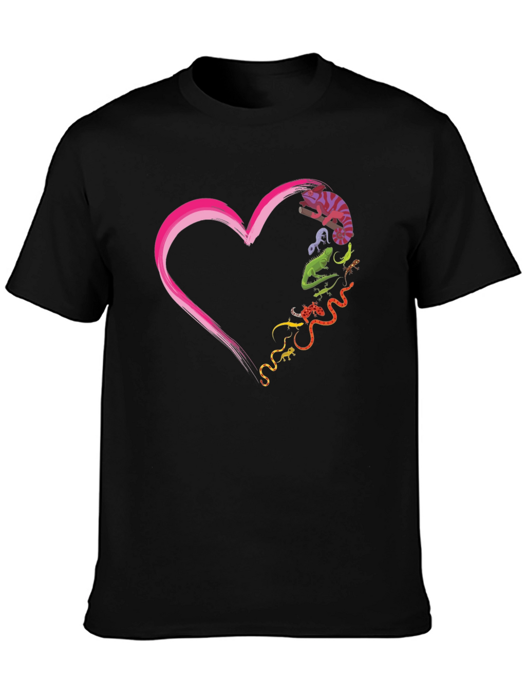 Reptile Love Graphic T-Shirt - Unique Animal Heart Tee
