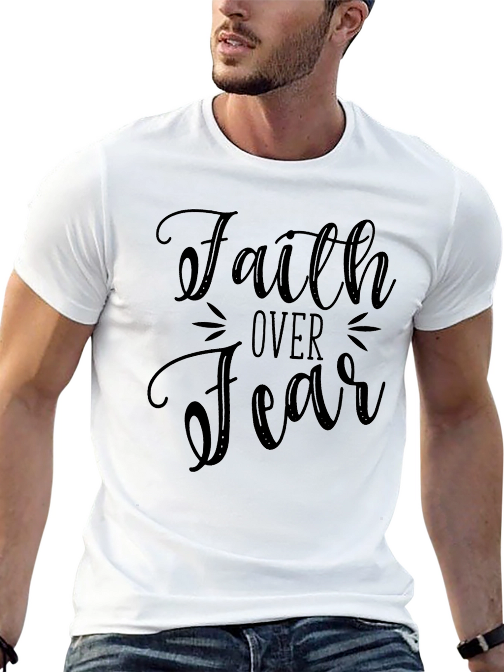 Faith Over Fear Black T-Shirt