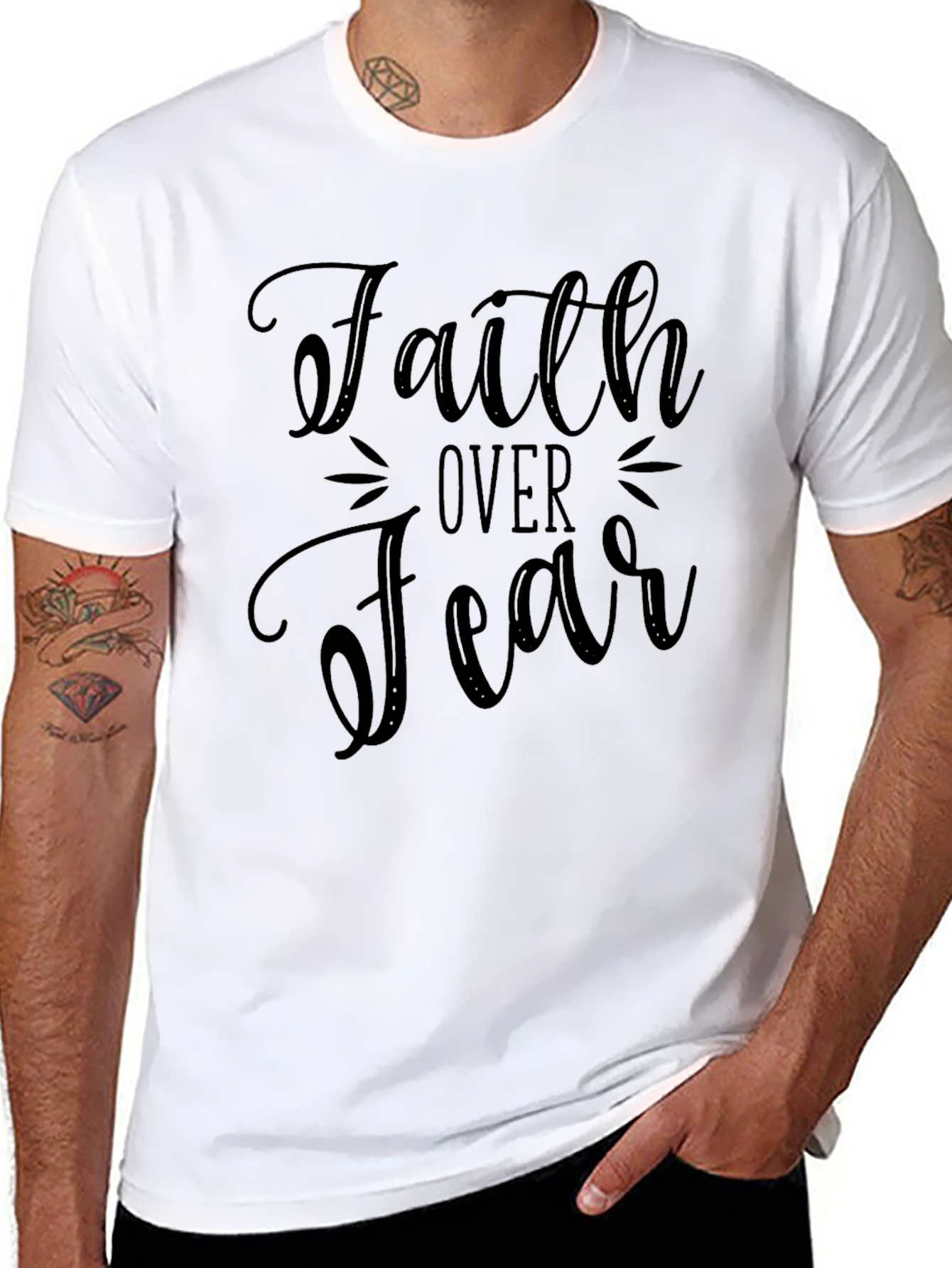 Faith Over Fear Black T-Shirt