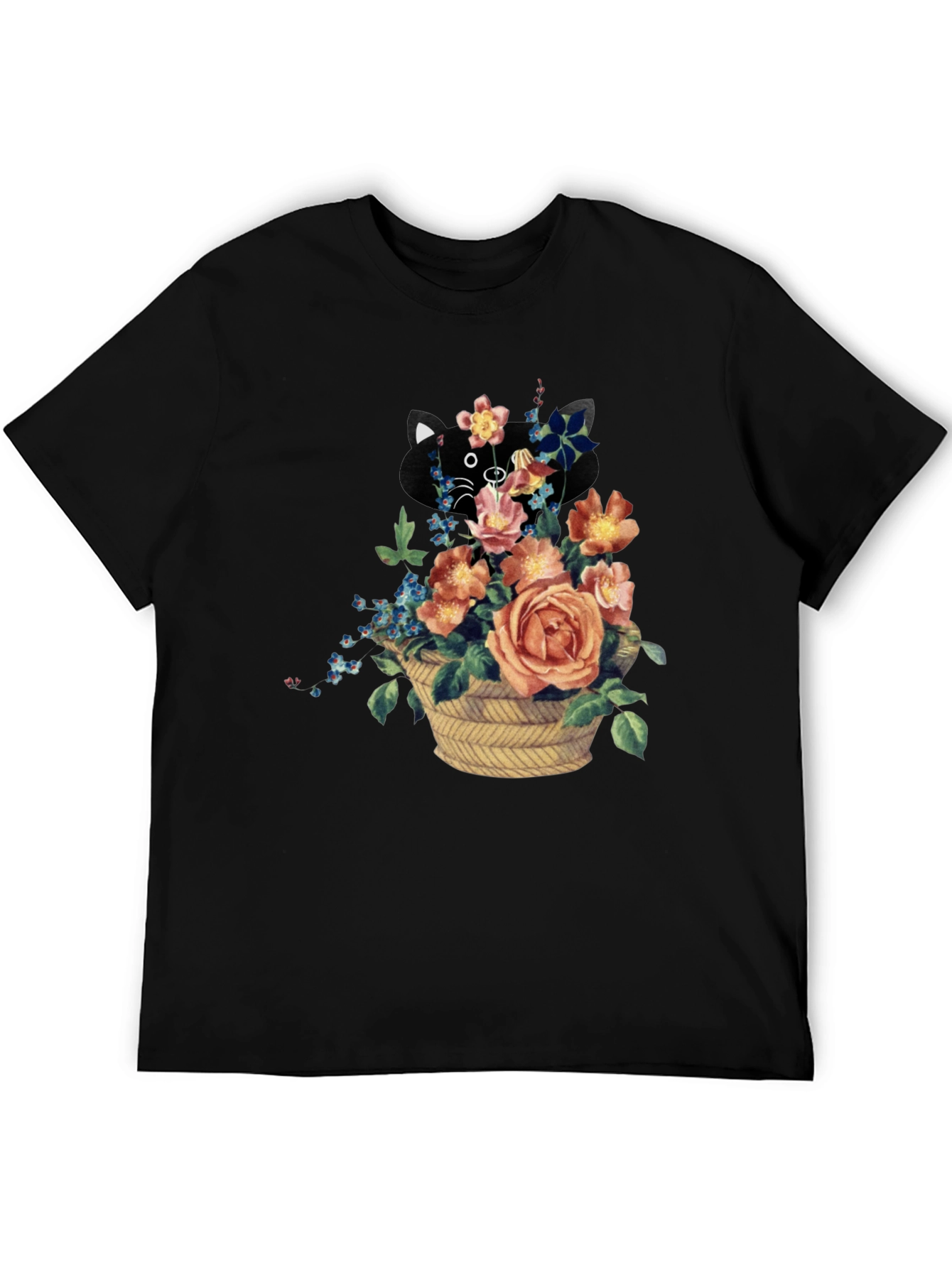 Floral Cat Tee - Unique Graphic Print