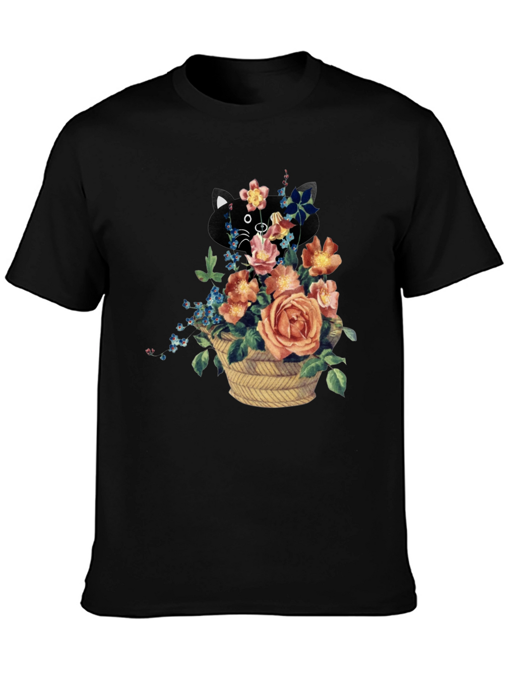 Floral Cat Tee - Unique Graphic Print